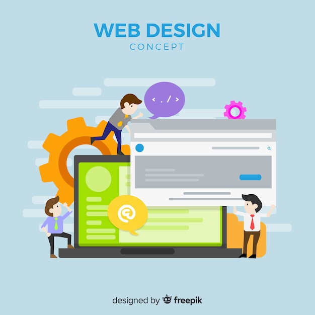 Modern web design concept with flat style Free Vector