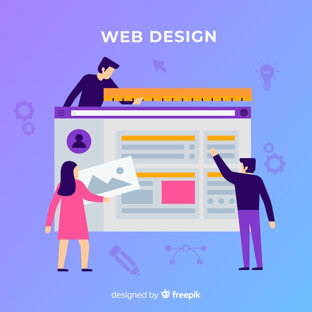 Modern web design concept with flat style Free Vector