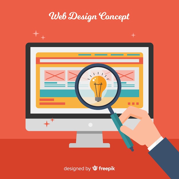 Modern web design concept with flat style Free Vector