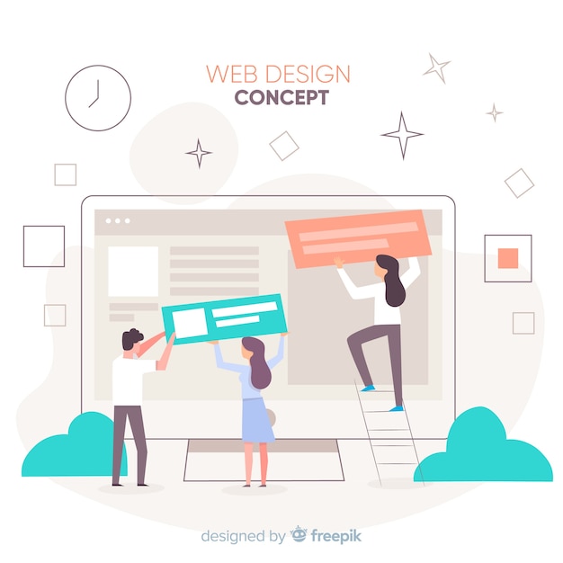Modern web design concept with flat style Free Vector
