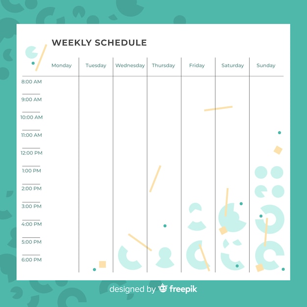 Free Vector | Modern weekly planner template with flat design