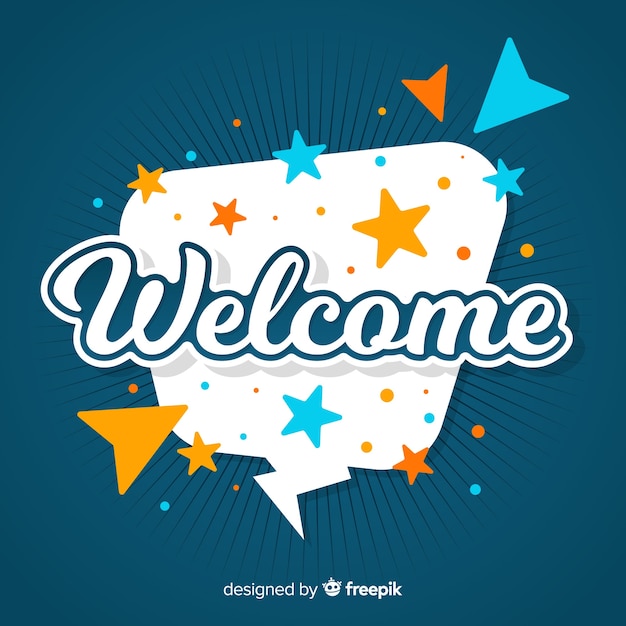 Modern welcome composition with flat design Free Vector