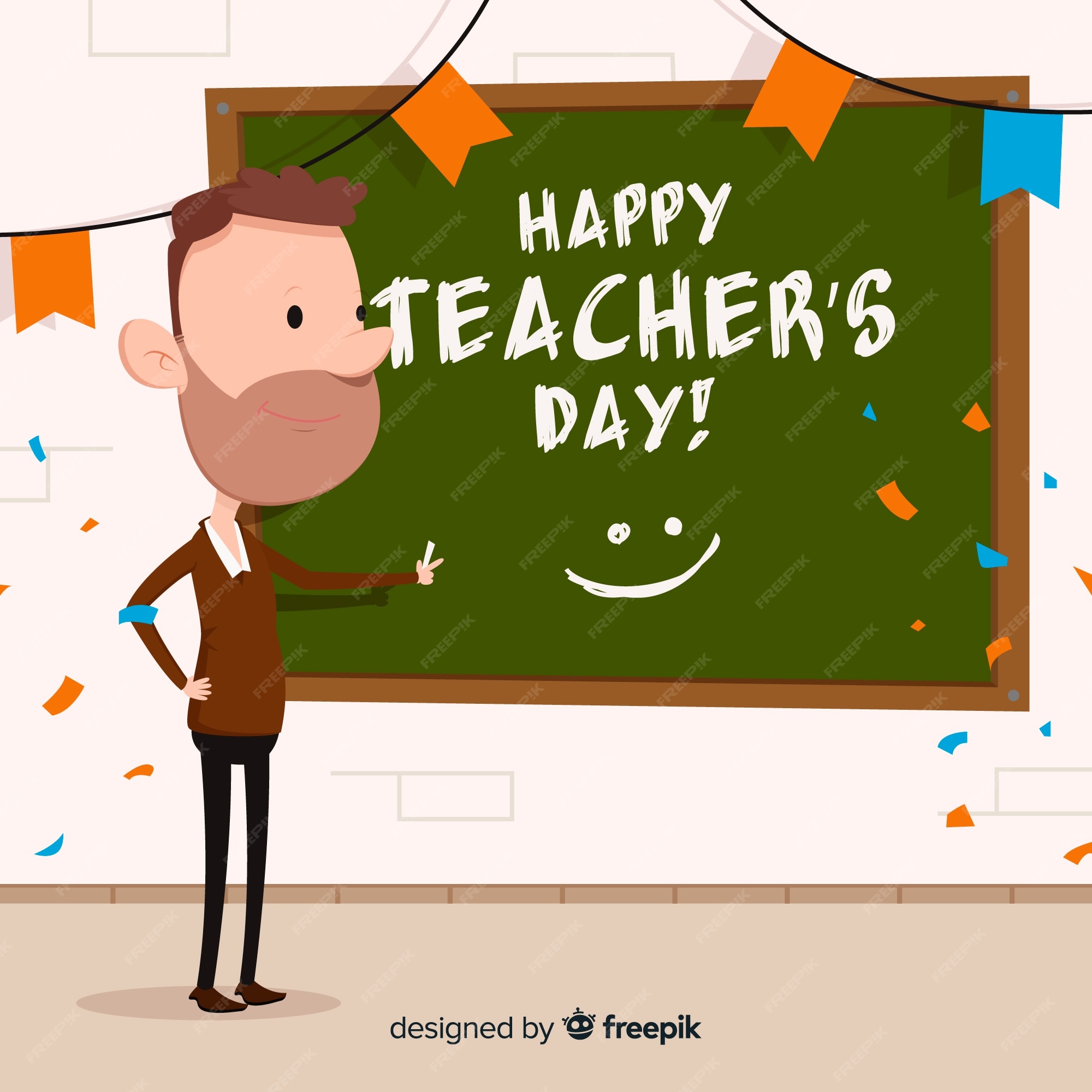 Free Vector | Modern world teachers day background design