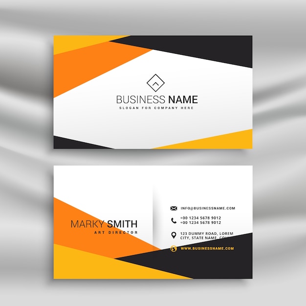 Modern yellow and black business card