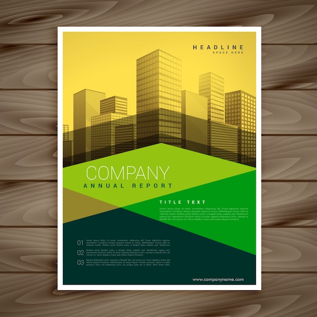 Modern yellow and green business\
brochure
