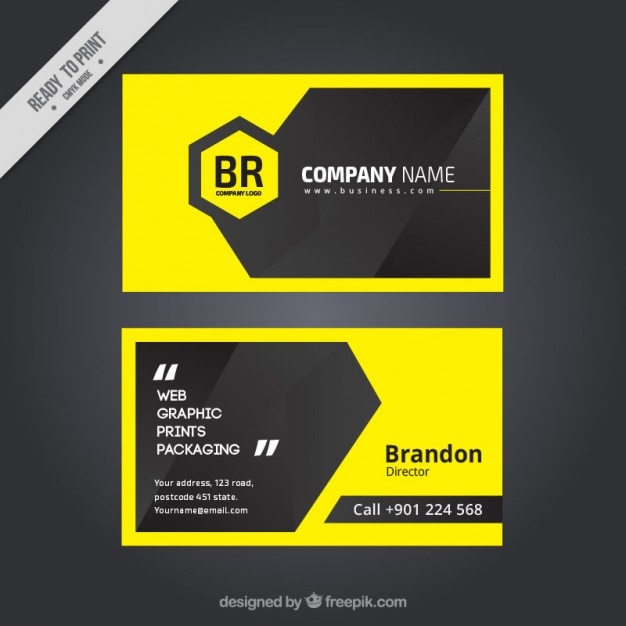 Modern Yellow Business Card Free Vector Here is a very interessting model to present your business card illustrations. modern yellow business card free vector