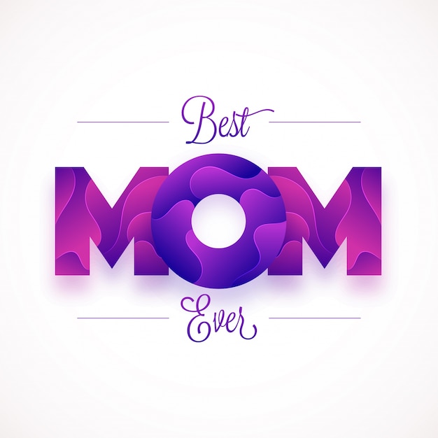 Download Premium Vector | Mom text design with creative abstract ...