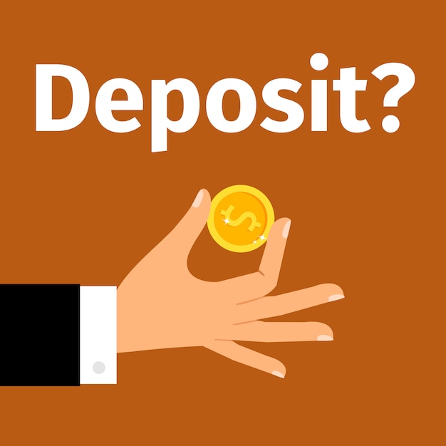 Money deposit Premium Vector