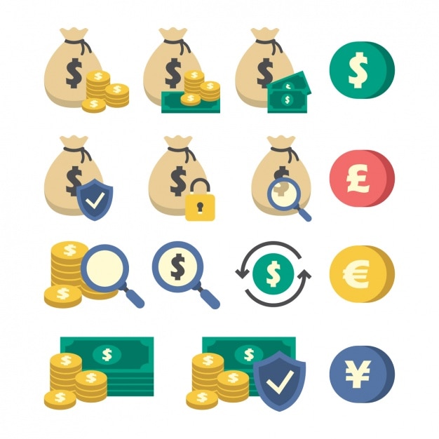 Download Free Vector | Money icons collection