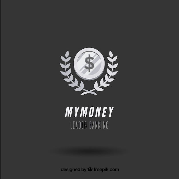 Money logo for company in silver color