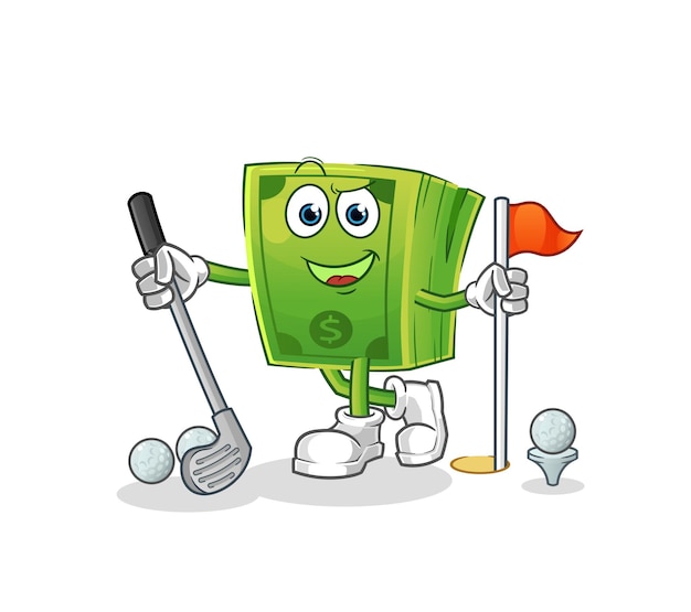 premium-vector-money-playing-golf-vector-cartoon-character