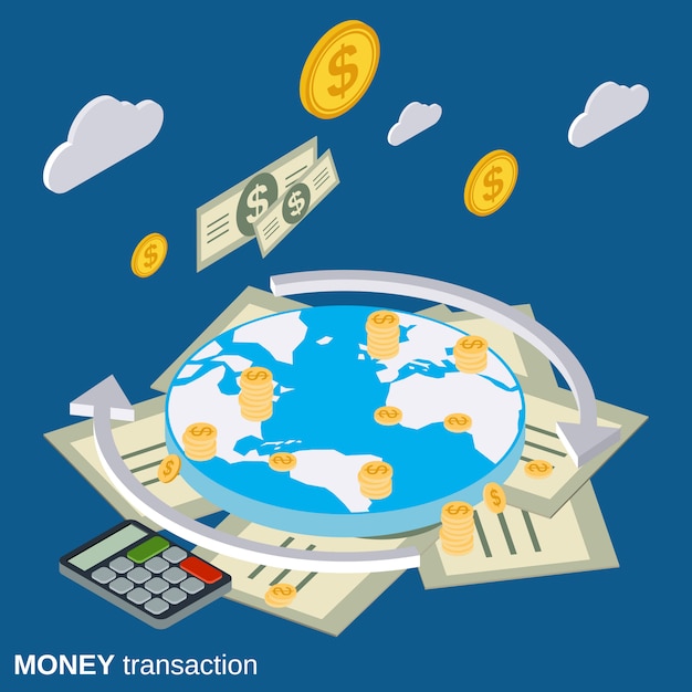 Premium Vector | Money transactions vector concept illustration
