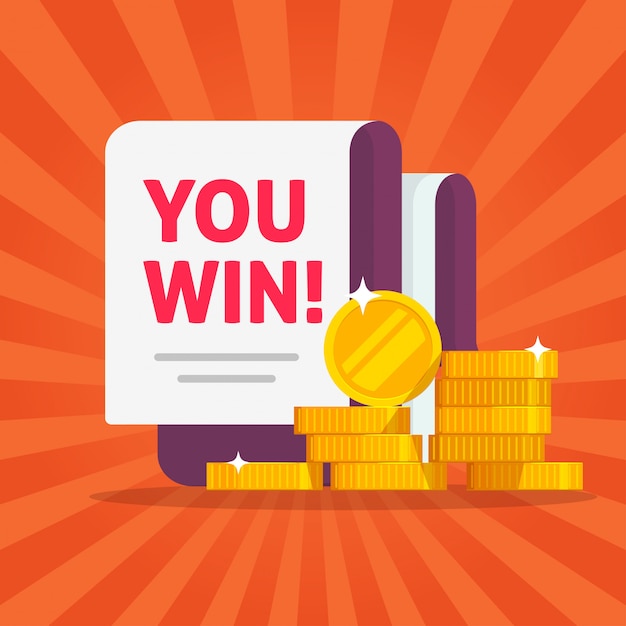 Premium Vector Money winner with you win text message