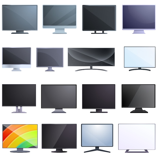 Premium Vector | Monitor icons set. cartoon set of monitor vector icons