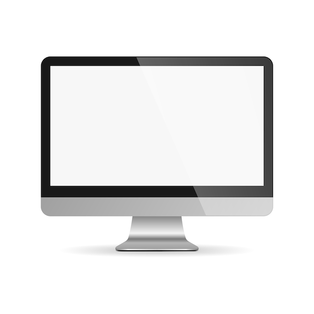 Premium Vector | Monitor with blank white screen. screen computer ...