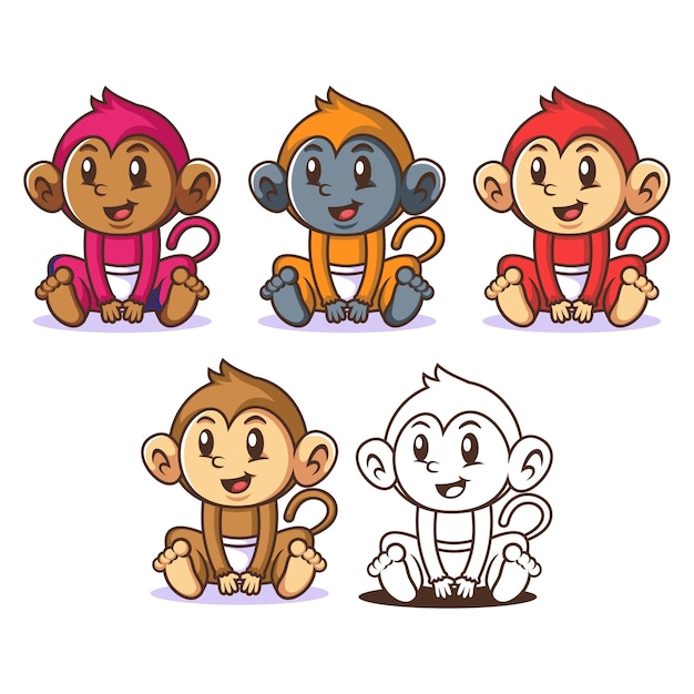 Download Monkey baby | Premium Vector