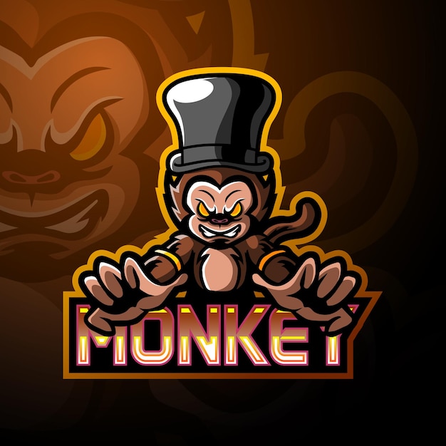 Premium Vector | Monkey esport logo mascot design