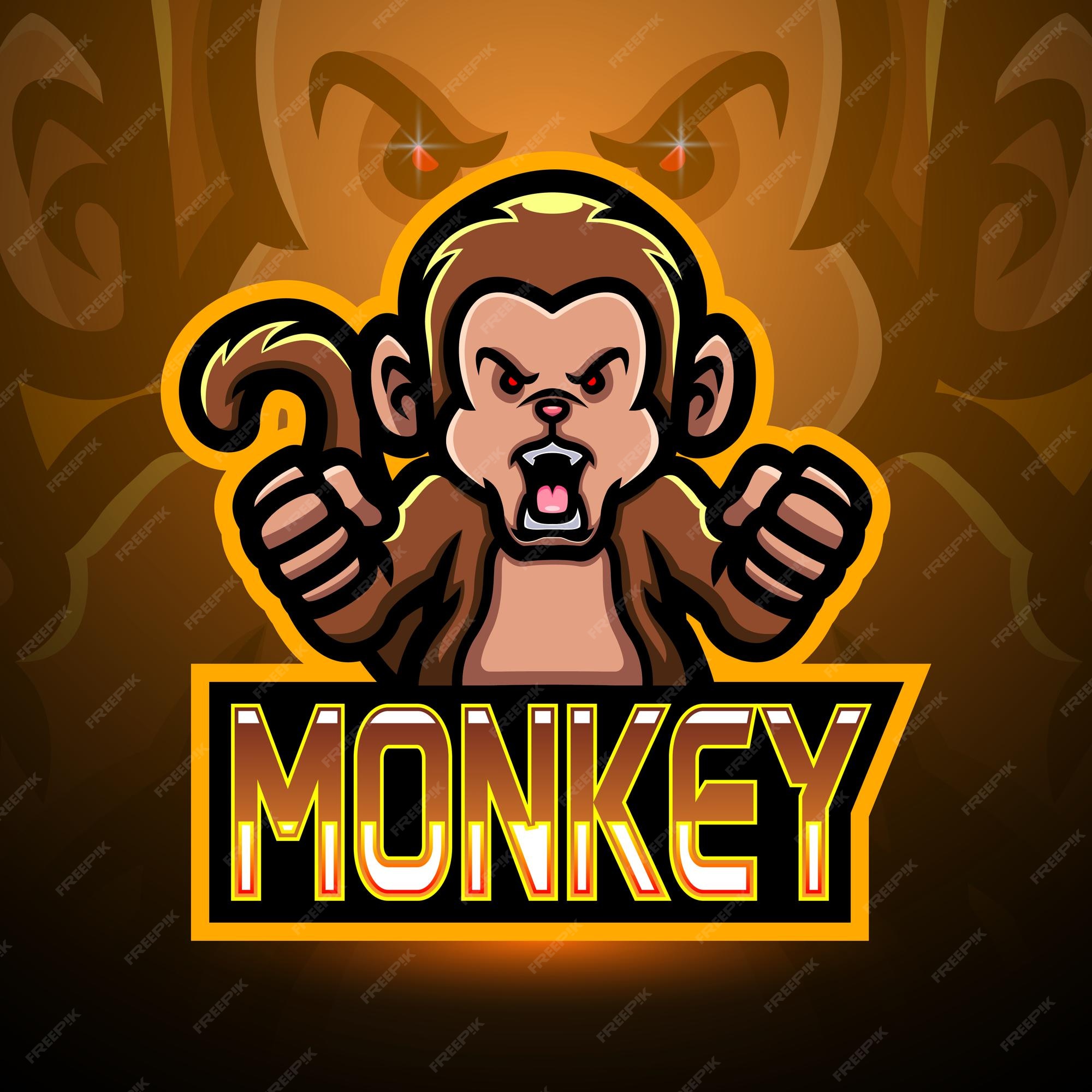 Premium Vector | Monkey esport logo mascot design