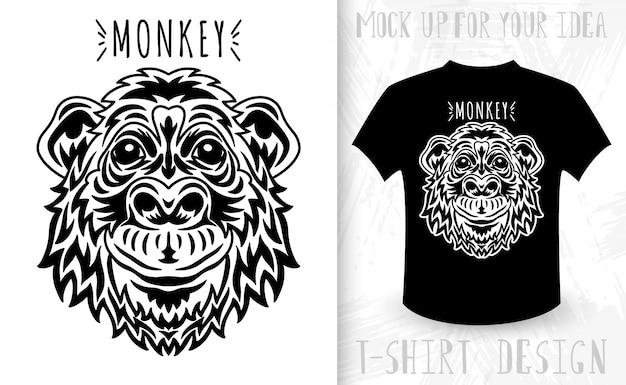 Download Free Monkey Face Idea For T Shirt Print In Vintage Monochrome Style Use our free logo maker to create a logo and build your brand. Put your logo on business cards, promotional products, or your website for brand visibility.