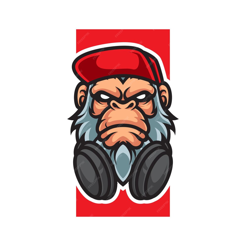 Premium Vector | Monkey gamer head mascot logo