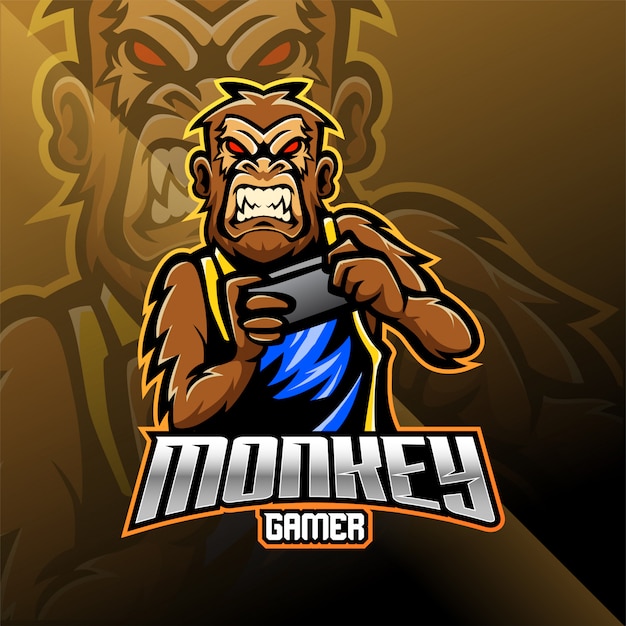 Download Free Monkey Gamer Mascot Logo Design Premium Vector Use our free logo maker to create a logo and build your brand. Put your logo on business cards, promotional products, or your website for brand visibility.
