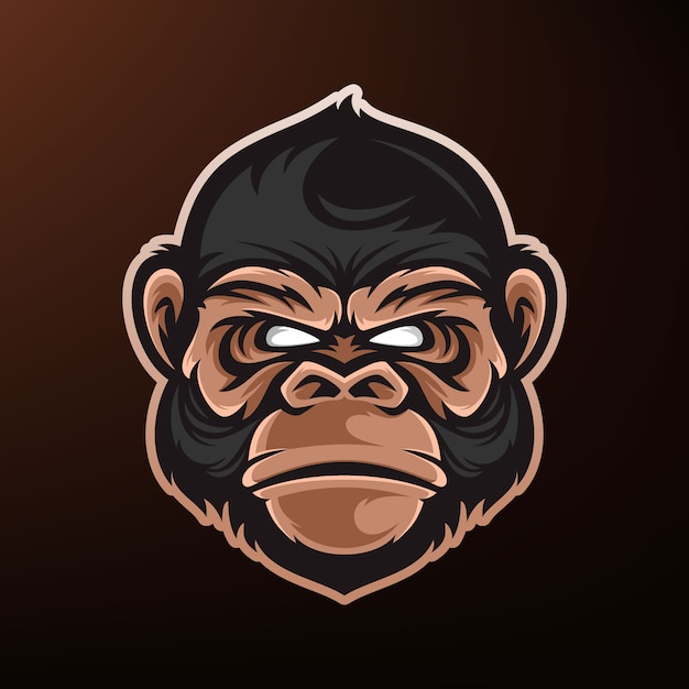 Premium Vector | Monkey head mascot logo