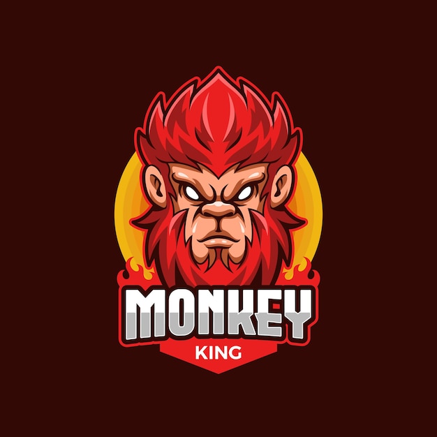 Premium Vector | Monkey king e-sports logo mascot template