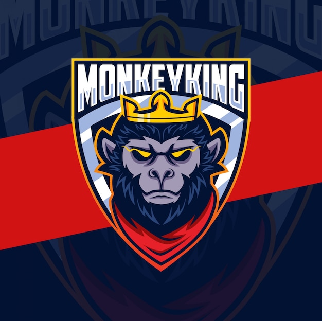 Download Monkey king head mascot esport logo | Premium Vector