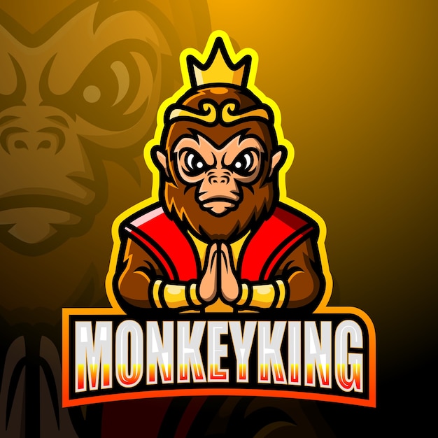 Premium Vector | Monkey king mascot esport logo design