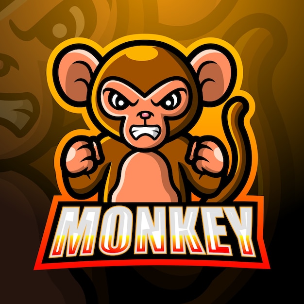 Premium Vector | Monkey mascot esport illustration