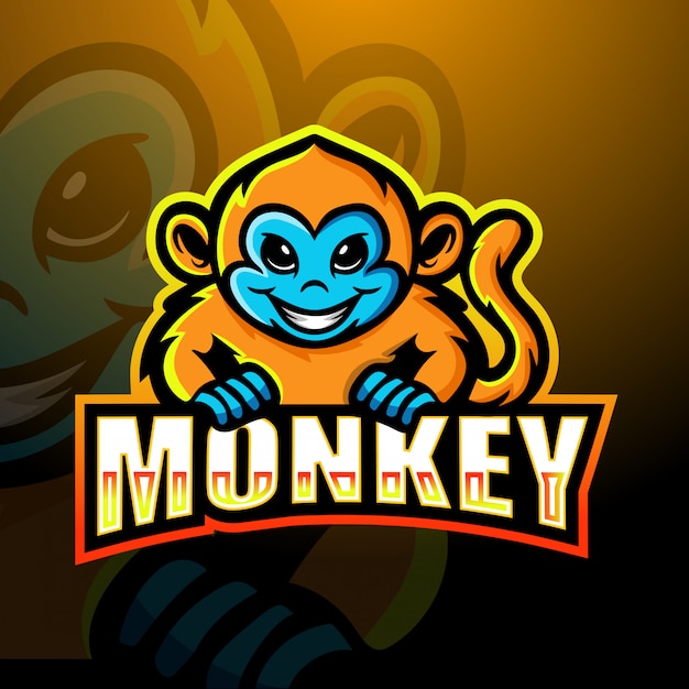 Premium Vector | Monkey mascot esport logo design