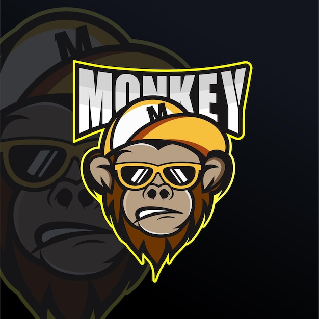 Premium Vector | Monkey mascot logo design template