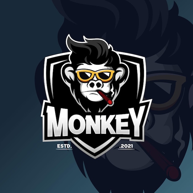 Premium Vector | Monkey mascot logo design template