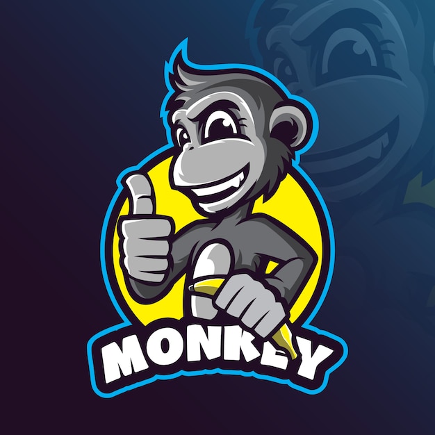 Monkey mascot logo design vector with modern illustration Vector