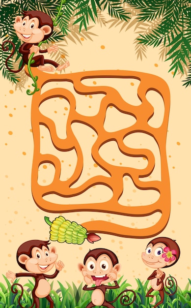 premium-vector-a-monkey-maze-game