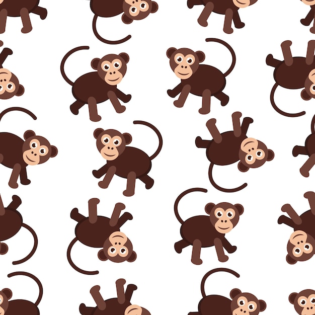 Premium Vector Monkey pattern design. monkey background. seamless