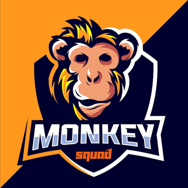 Premium Vector | Monkey squad esport logo design