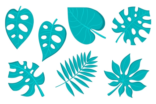 Monochromatic Tropical Leaves Free Vector 4050