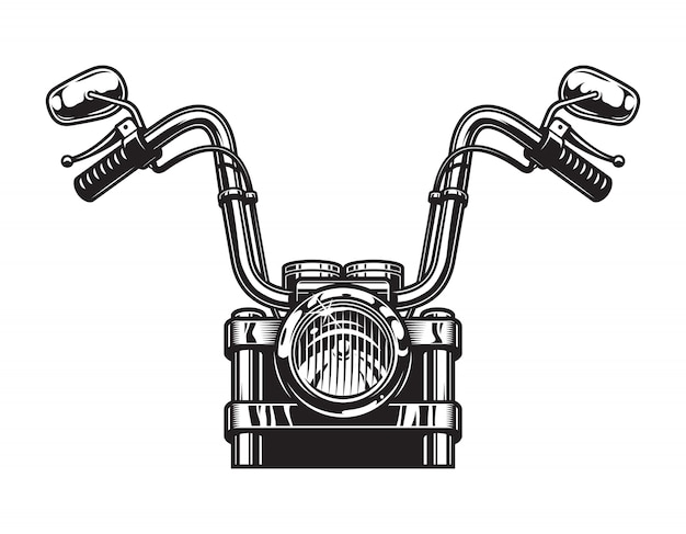 Free Vector Monochrome Classic Motorcycle Front View Concept