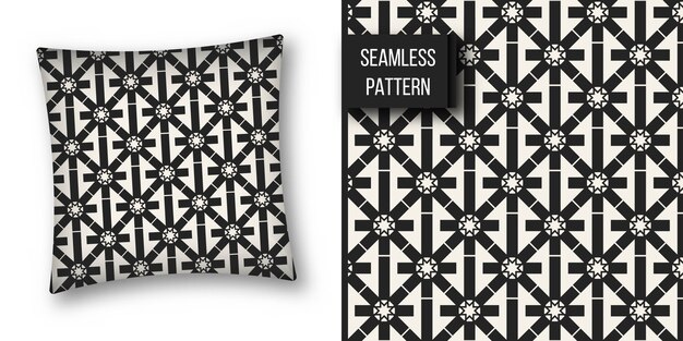 Monochrome geometric pattern background set. Premium Vector