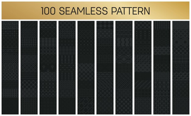 Monochrome geometric pattern set. Premium Vector