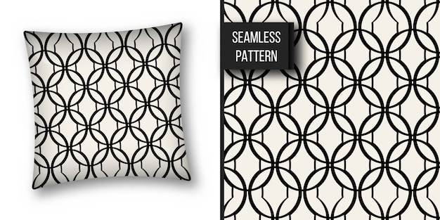 Monochrome geometric seamless pattern Premium Vector
