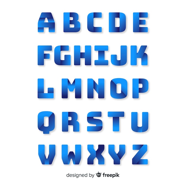 Monochrome Gradient Alphabet Template Vector 