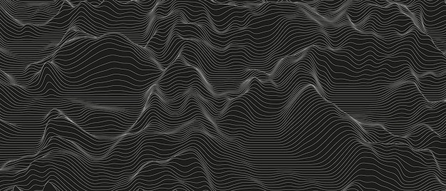 Premium Vector | Monochrome sound line waves abstract background ...