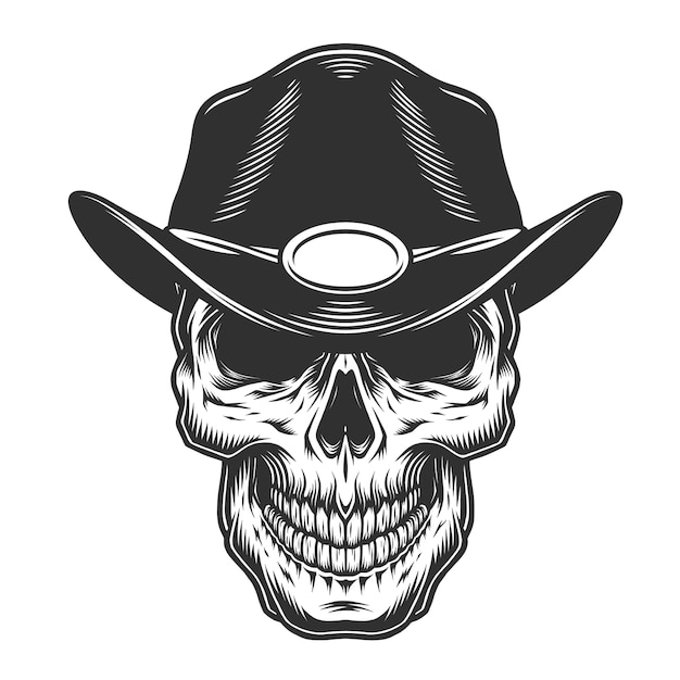 Monochrome vintage skull | Free Vector