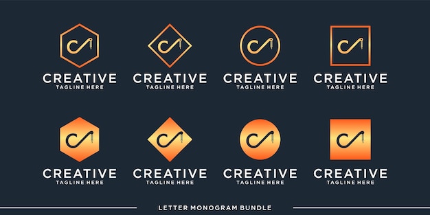 Premium Vector Monogram Abstract Initial C Logo Design Template