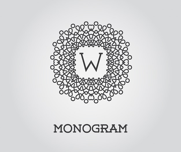 Download Monogram design template with w letter | Premium Vector
