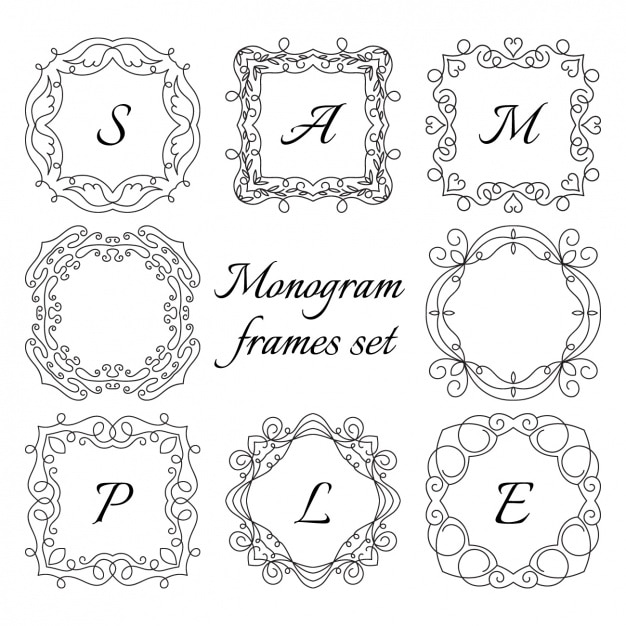 Download Monogram frame set Vector | Free Download