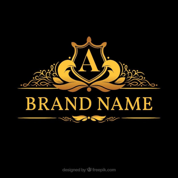 Download Free Vector | Monogram logo with golden letter "a"