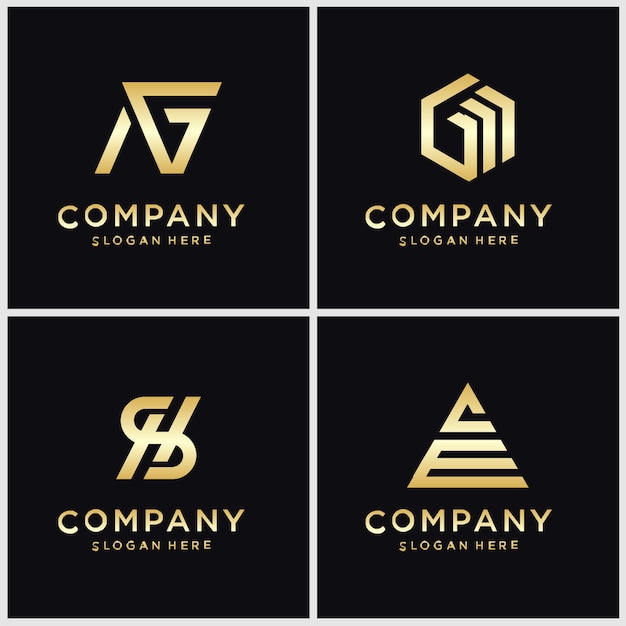 Premium Vector | Monogram set of logo design templates